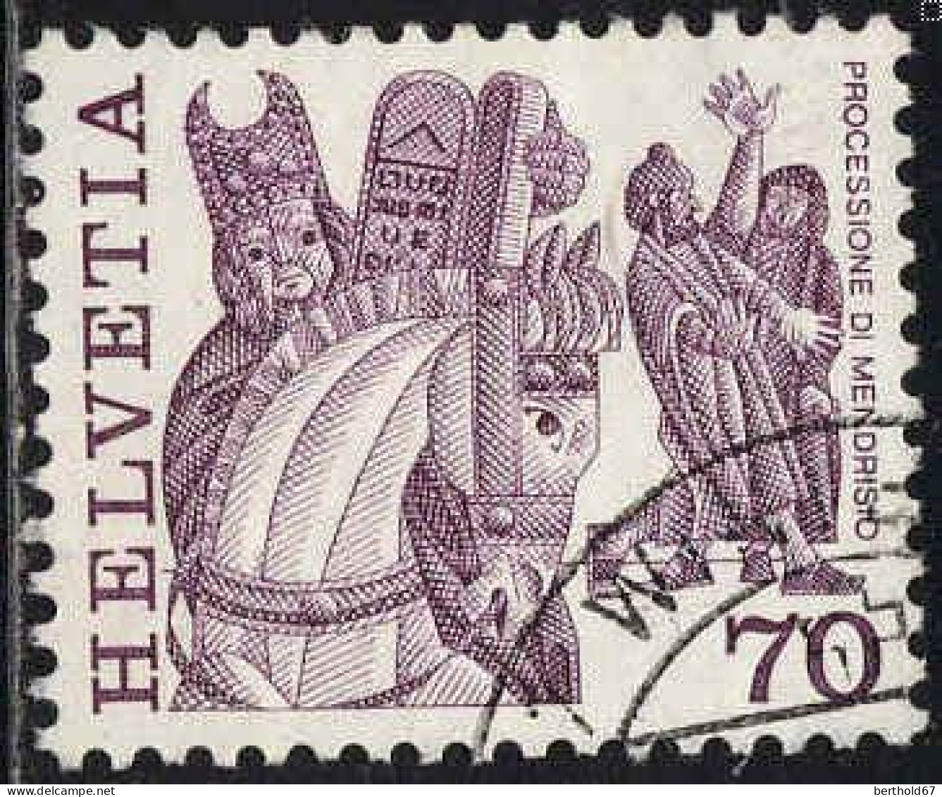 Suisse Poste Obl Yv:1039 Mi:1106A Processione Di Mendrisio (beau Cachet Rond) - Used Stamps
