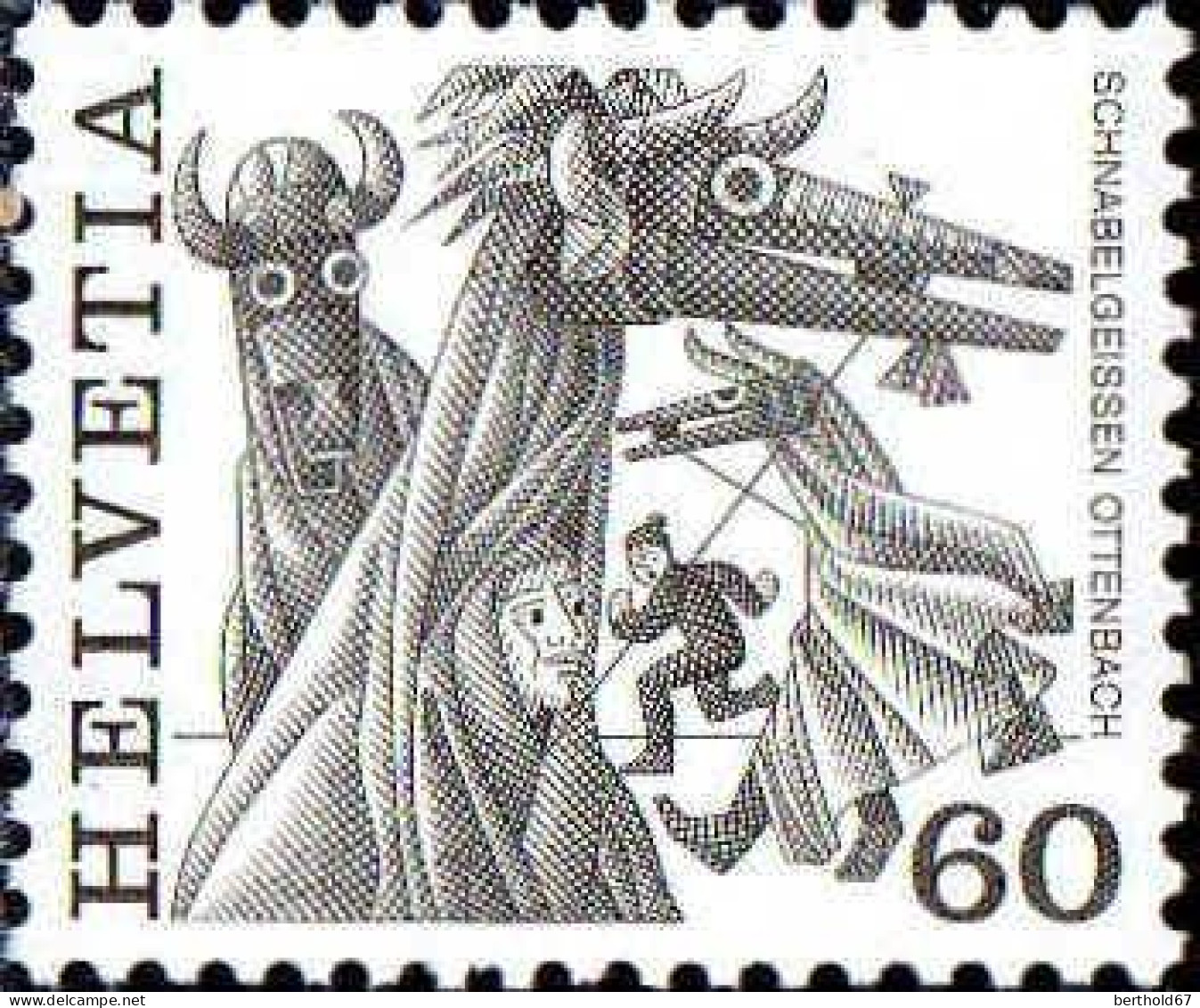 Suisse Poste N** Yv:1211 Mi:1282 Schnabelgeissen Ottenbach - Unused Stamps