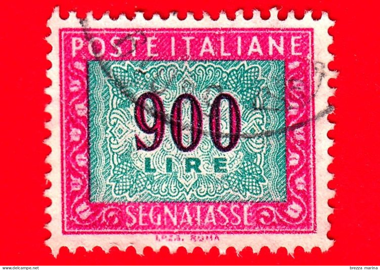 ITALIA - Usato - 1984 - Segnatasse - Cifra E Decorazioni, Filigrana Stelle, Dicitura I.P.Z.S. ROMA  - 900 L. - Portomarken