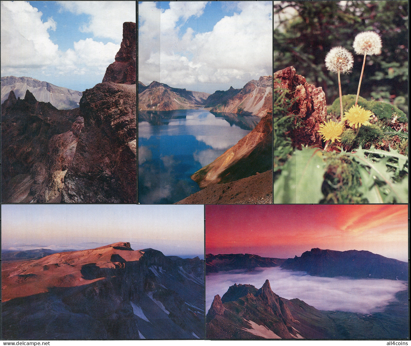 Korea. 2000. Paektu Mountain (Mint) Set Of 5 PostCards - Korea, North