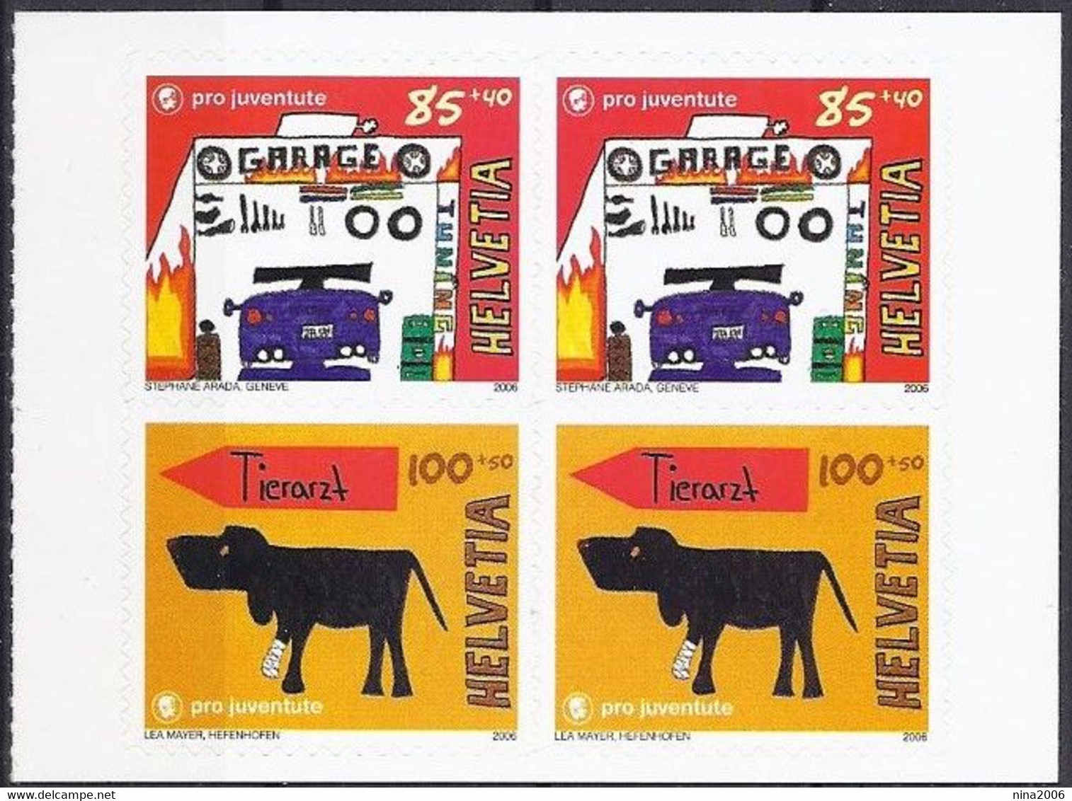 Svizzera 2006 Mestieri Ambiti / Schweiz 2006 „Pro Juventute“: Wunschberufe SOTTO FACCIALE / UNTER NOMINALE - Unused Stamps