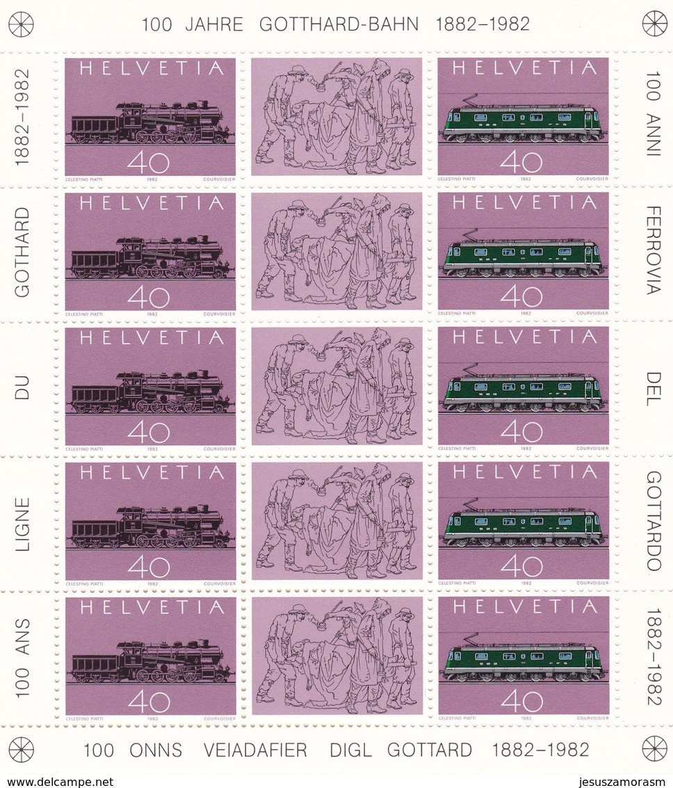 Suiza Nº 1184A En Hoja De 5 Series - Unused Stamps