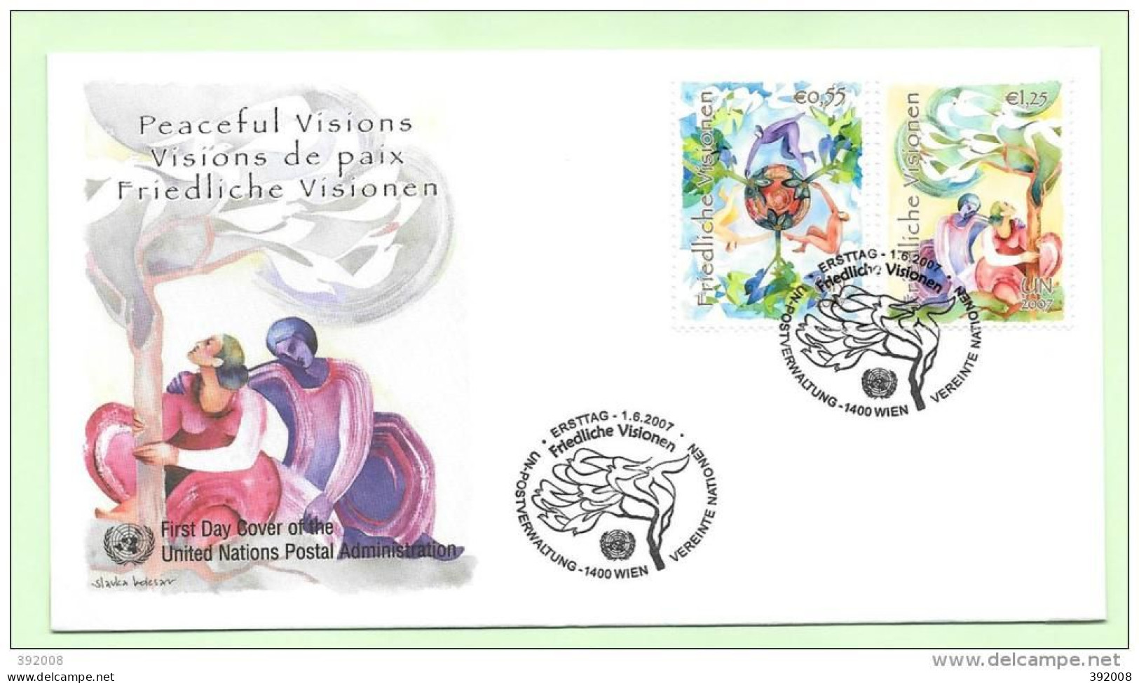 2007 - 508 / 509 - Visions De Paix - 38 - FDC