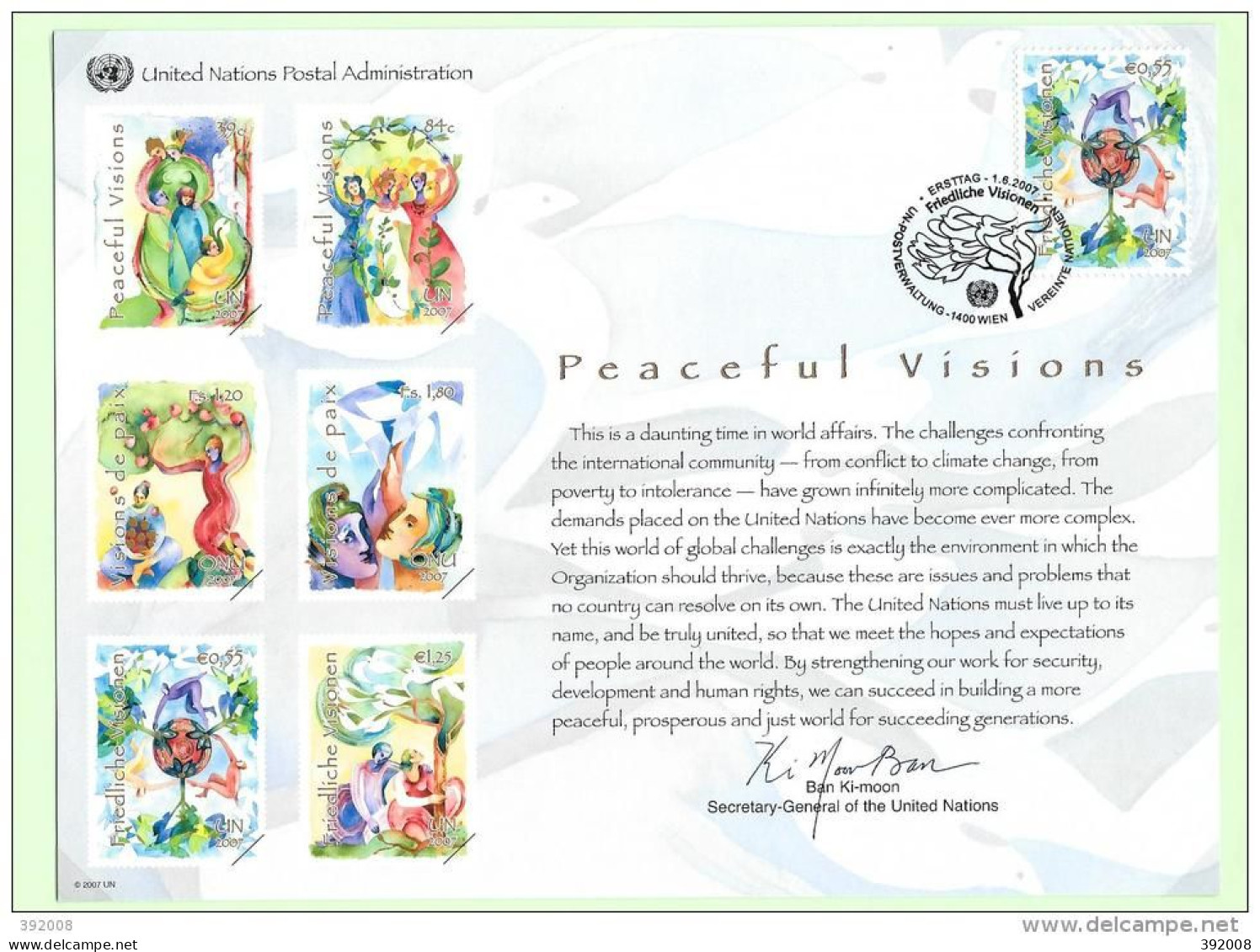 2007 - 508 - Visions De Paix - 38 - FDC