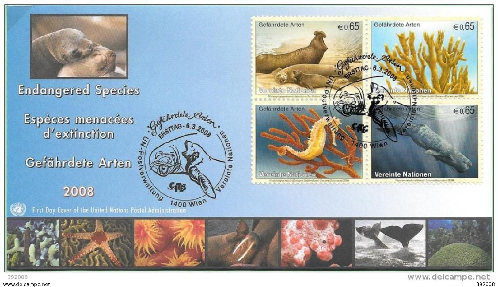 2008 - 536 / 539 - Protection De La Nature - 39 - FDC