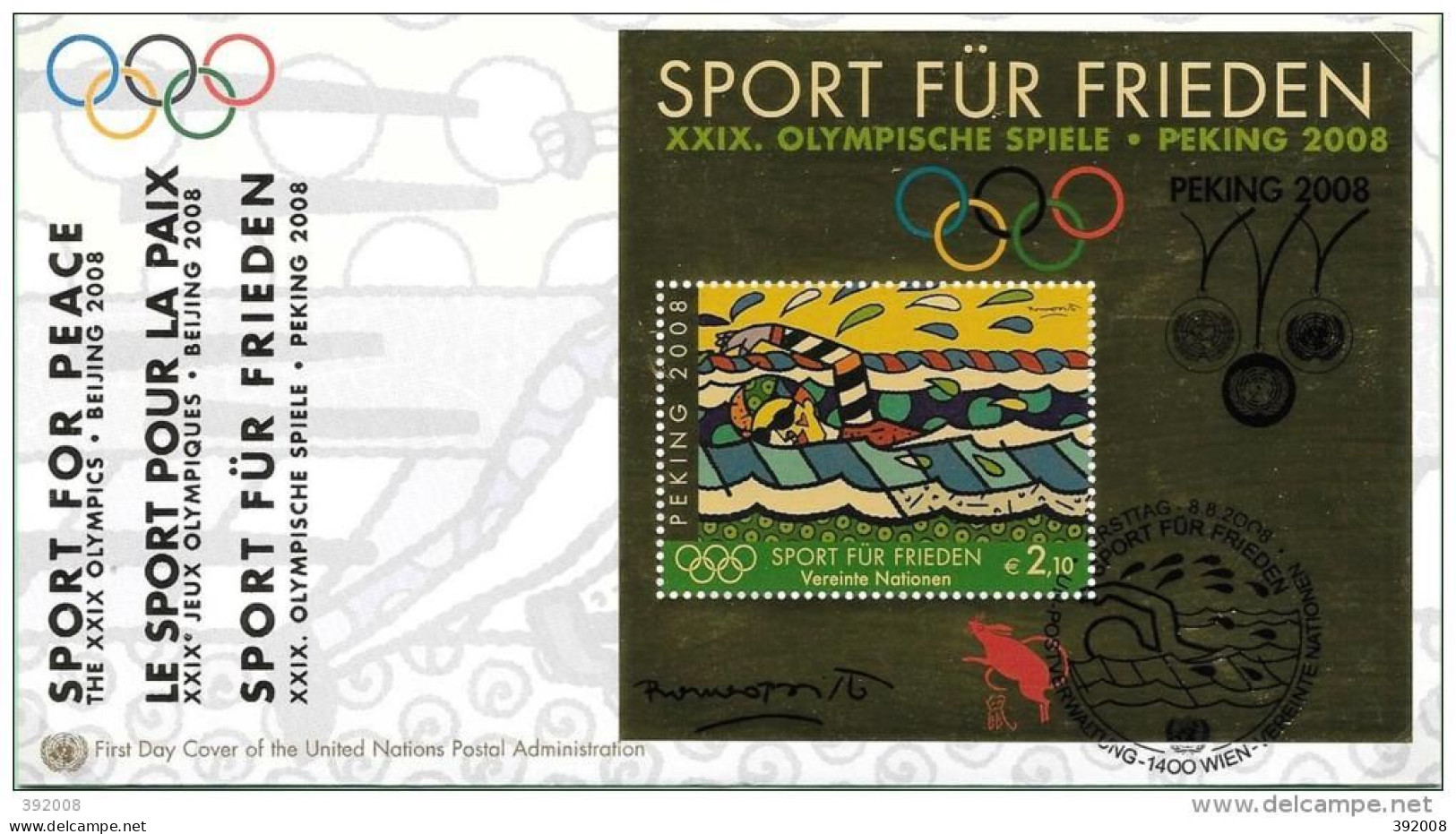 2008 - BF 18 - Jeux Olympiques De Pékin - 39 - FDC