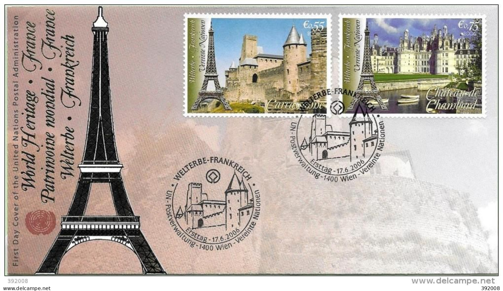 2006 - 478 / 479 - Patrimoine Mondial, France - 37 - FDC