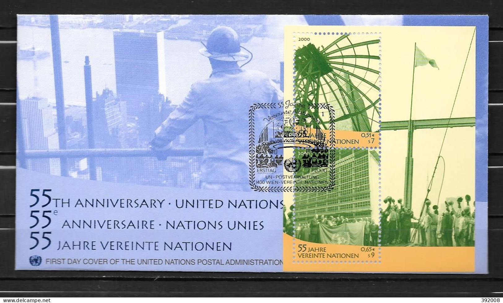 2000 - BF 12- 55 Ans ONU - 33 - FDC