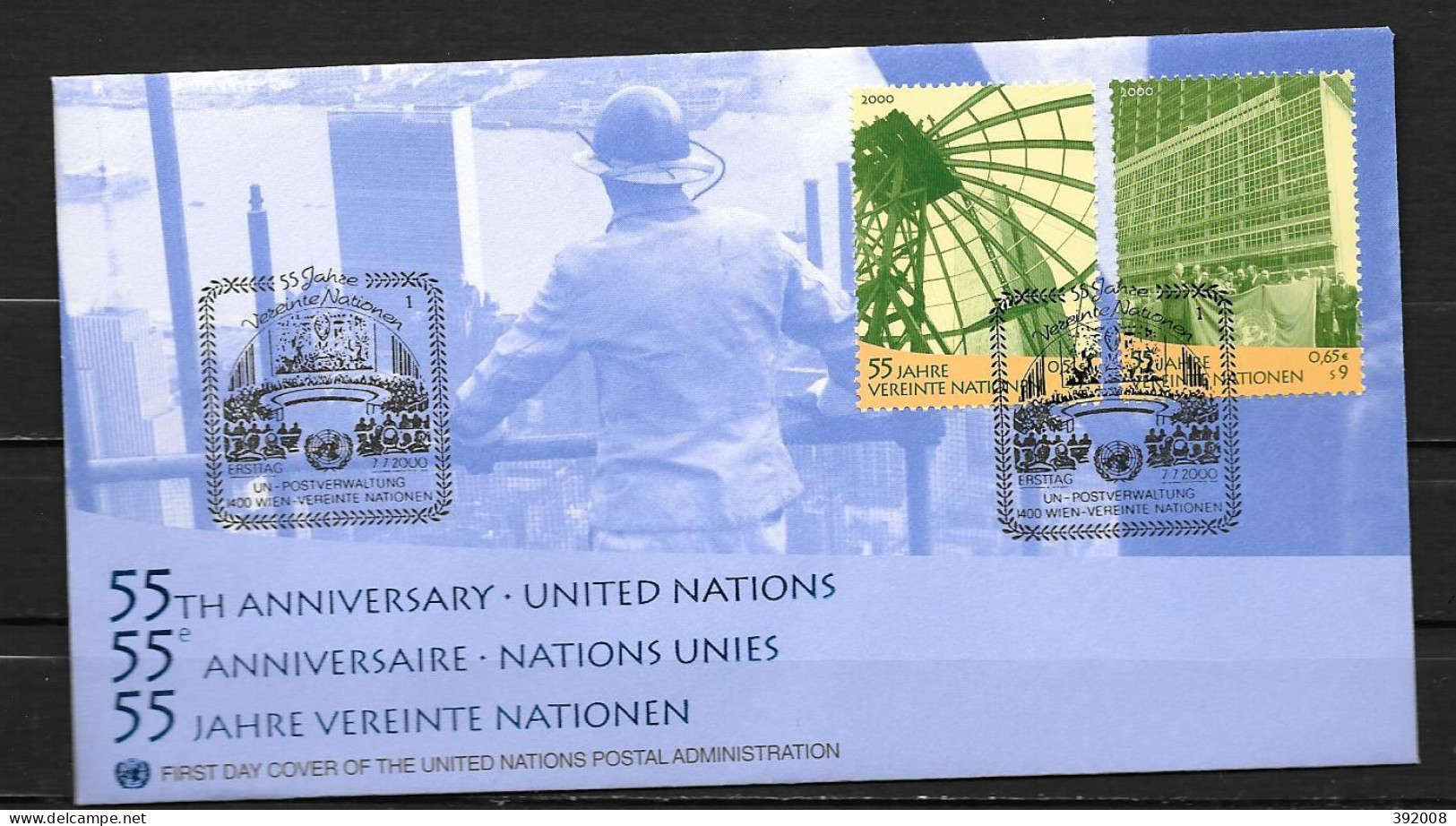 2000 - 325 / 326 - 55 Ans ONU - 33 - FDC