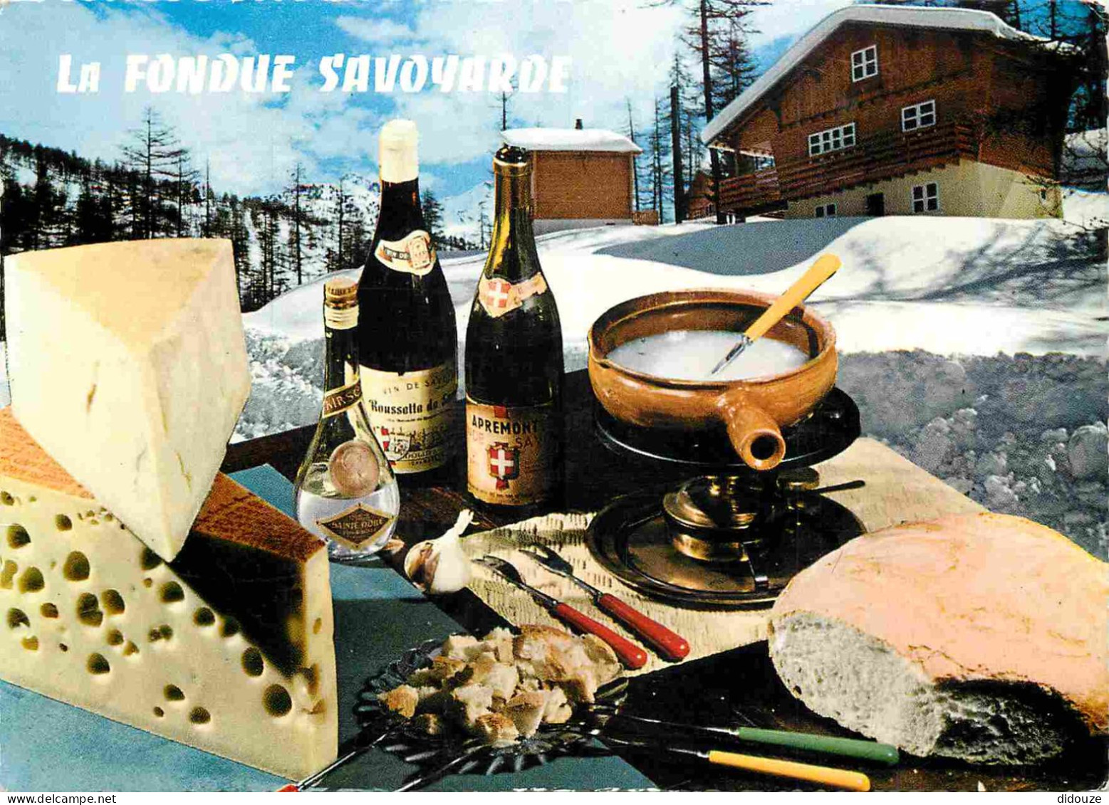 Recettes De Cuisine - Fondue Savoyarde - Gastronomie - Carte Dentelée - CPSM Grand Format - Voir Scans Recto-Verso - Recettes (cuisine)