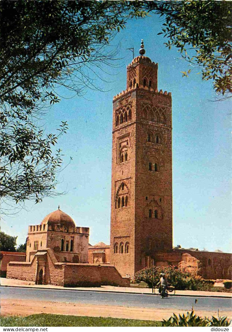 Maroc - Marrakech - La Mosquée De La Koutoubia Et Le Marabout - Carte Dentelée - CPSM Grand Format - Carte Neuve - Voir  - Marrakech