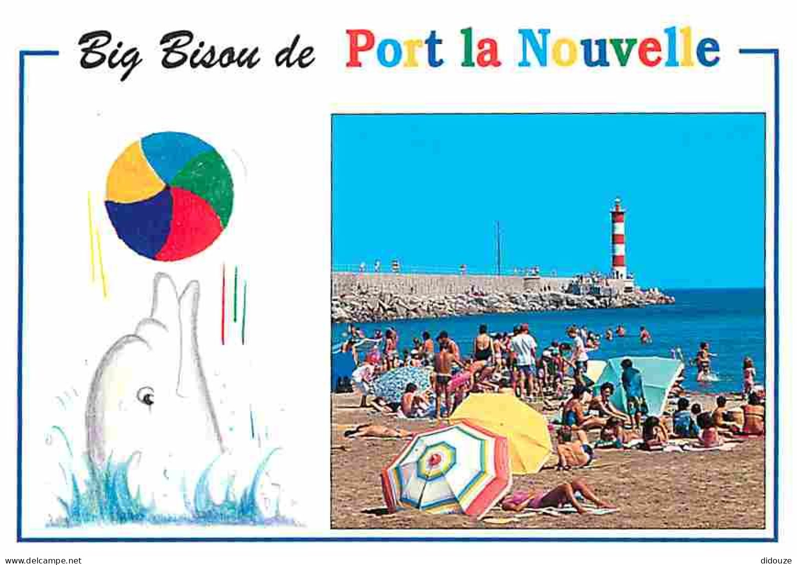 11 - Port La Nouvelle - Scènes De Plage - Dessin De Dauphin - CPM - Voir Scans Recto-Verso - Port La Nouvelle