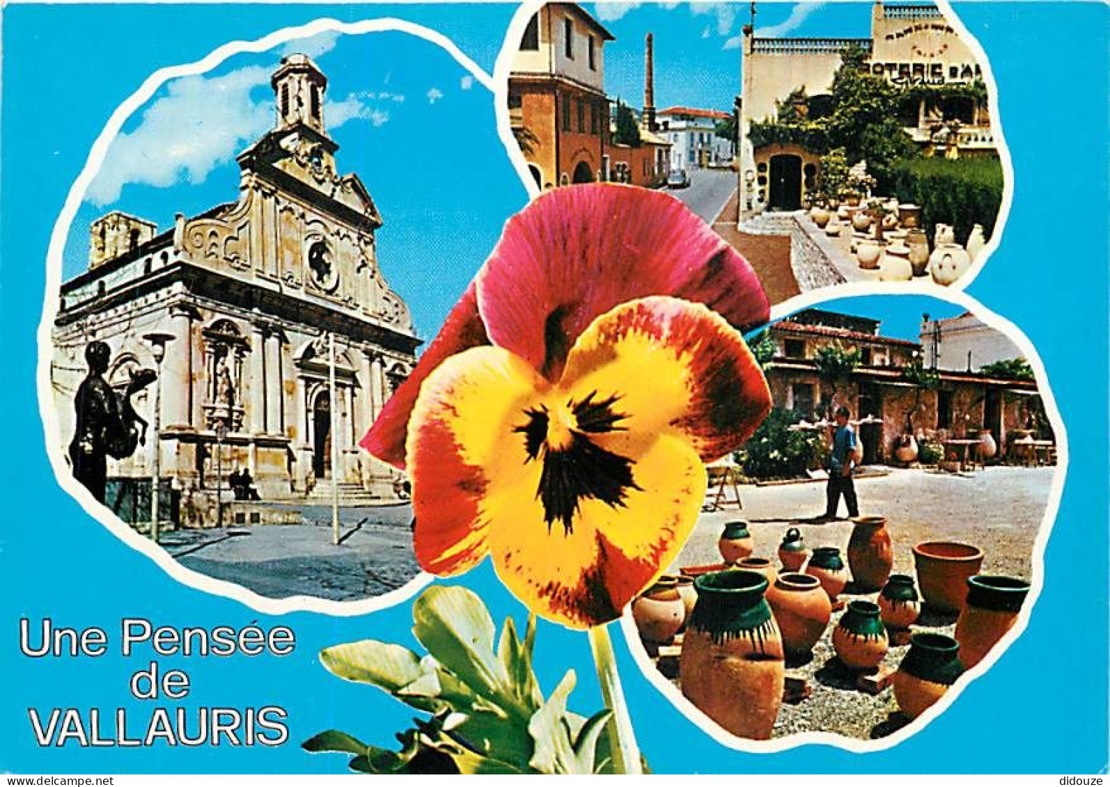 06 - Vallauris - Multivues - Une Pensée De Vallauris - Fleurs - Poterie - Potier - Métiers - CPM - Carte Neuve - Voir Sc - Vallauris