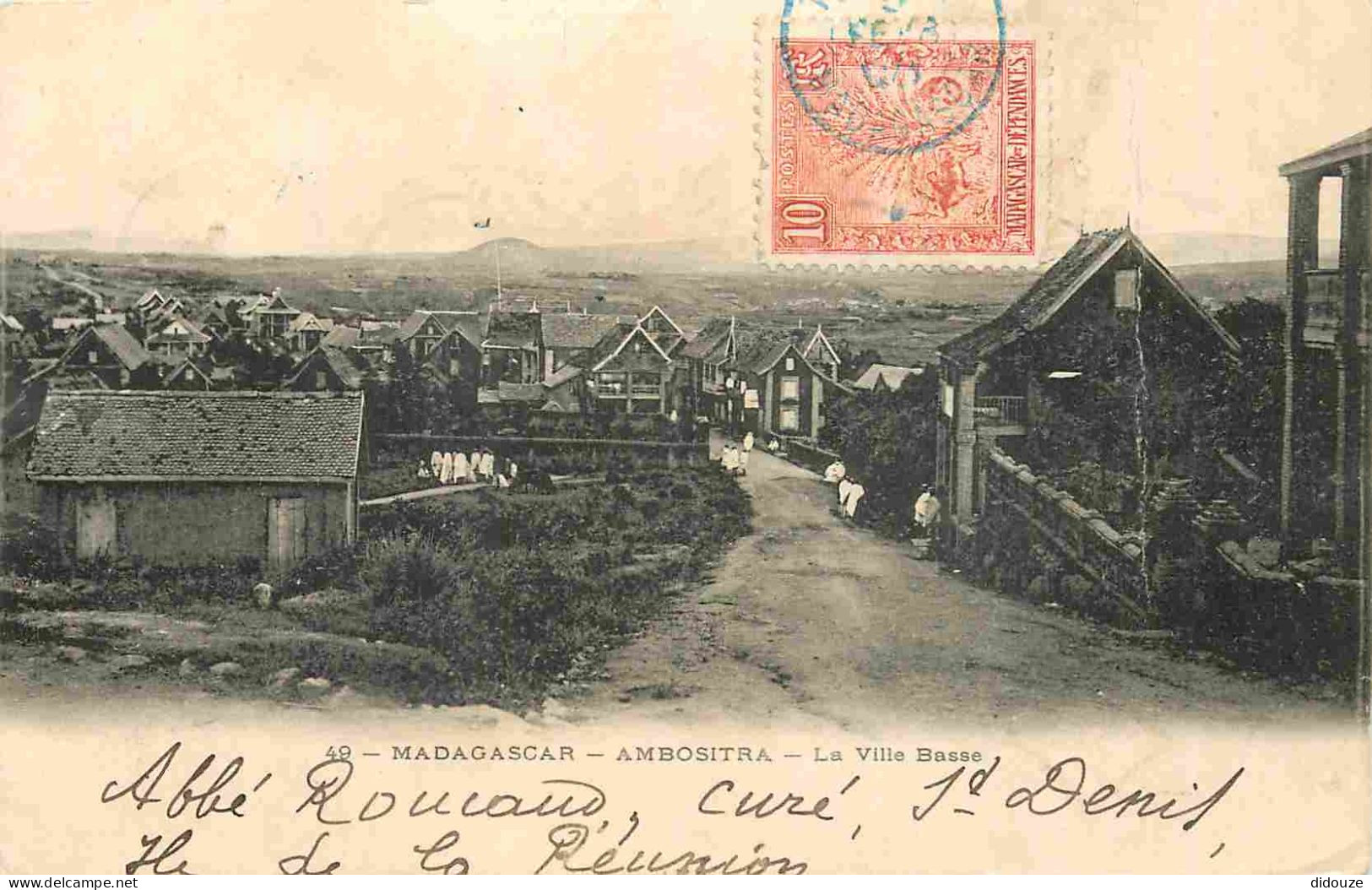 Pays - Madagascar - Ambositra - La Ville Basse - Correspondance - CPA - Oblitération Ronde De 1908 - Voir Scans Recto-Ve - Madagascar