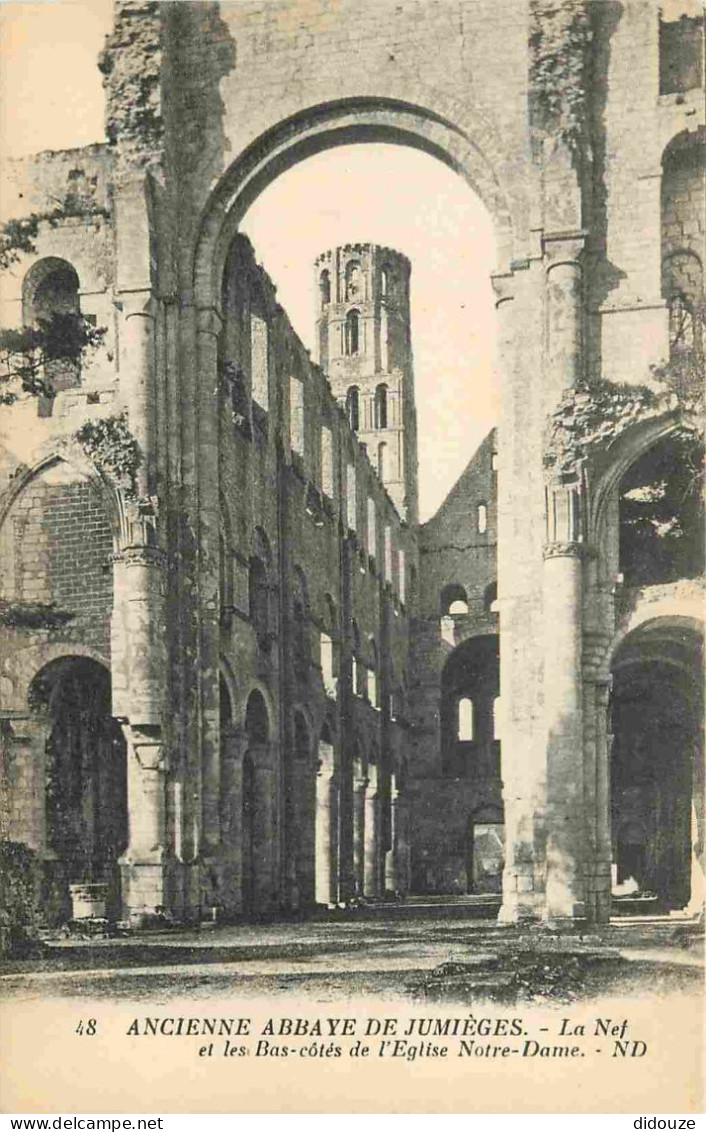 76 - Jumieges - Abbaye De Jumièges - La Nef Et Les Bas Cotés De L'Eglise Notre Dame - CPA - Voir Scans Recto-Verso - Jumieges