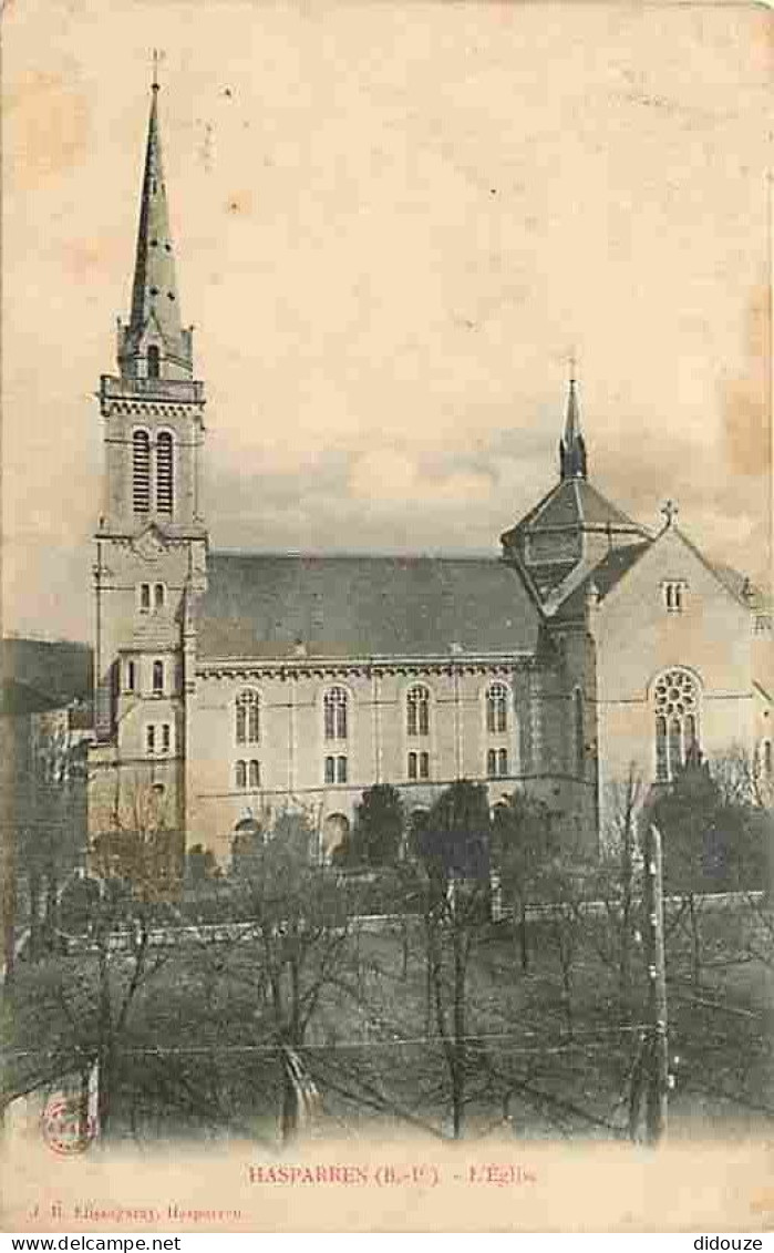 64 - Hasparren - L'Eglise - Oblitération Ronde De 1907 - CPA - Voir Scans Recto-Verso - Hasparren