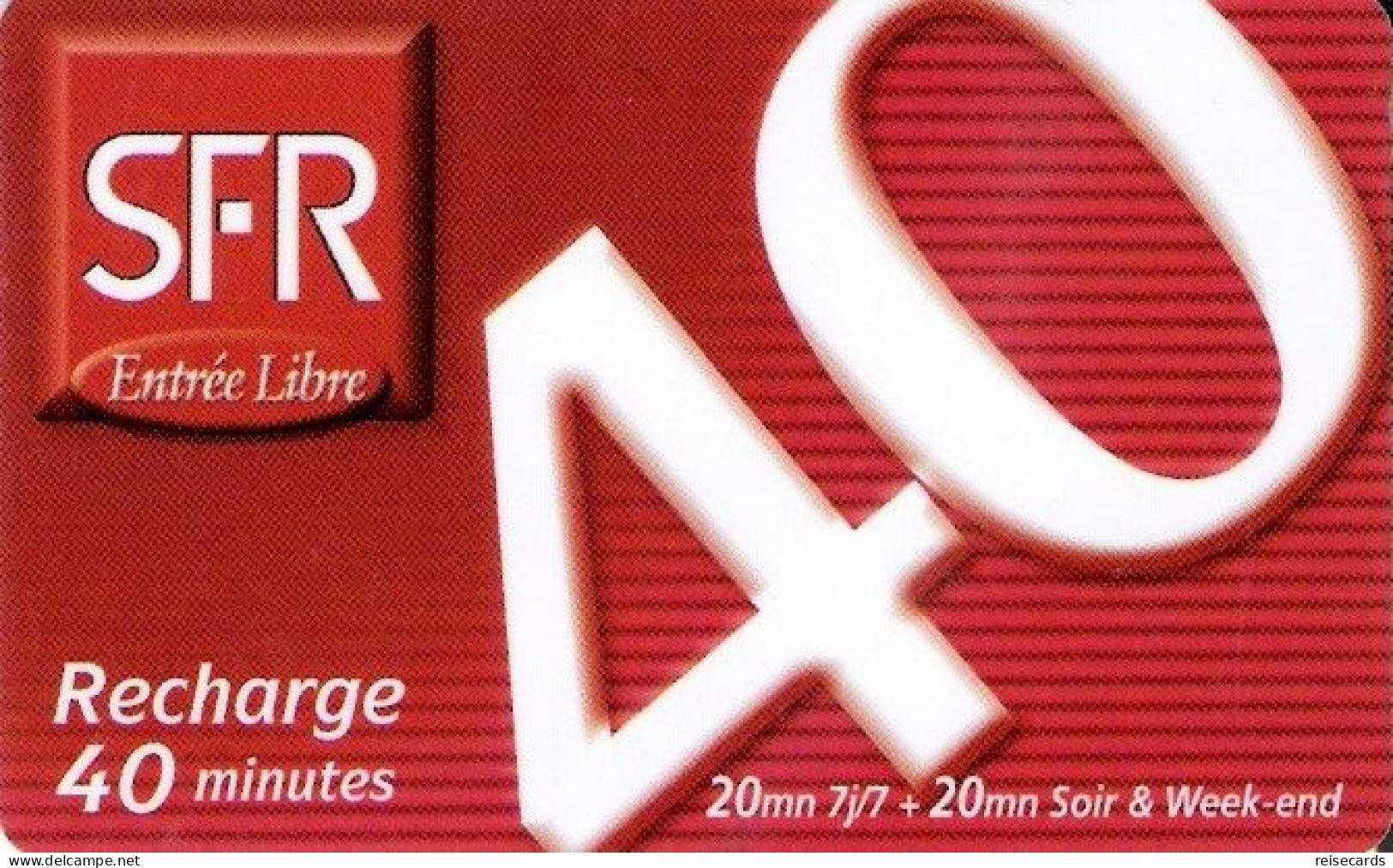 France: Recharge SFR 40 - Kaarten Voor De Telefooncel (herlaadbaar)