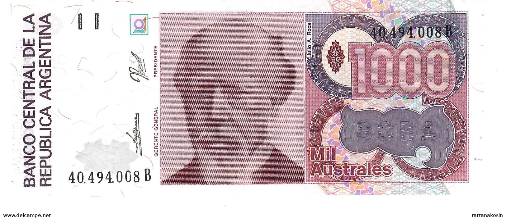 ARGENTINA P329b 1000 AUSTRALES 1989 UNC. - Argentinië