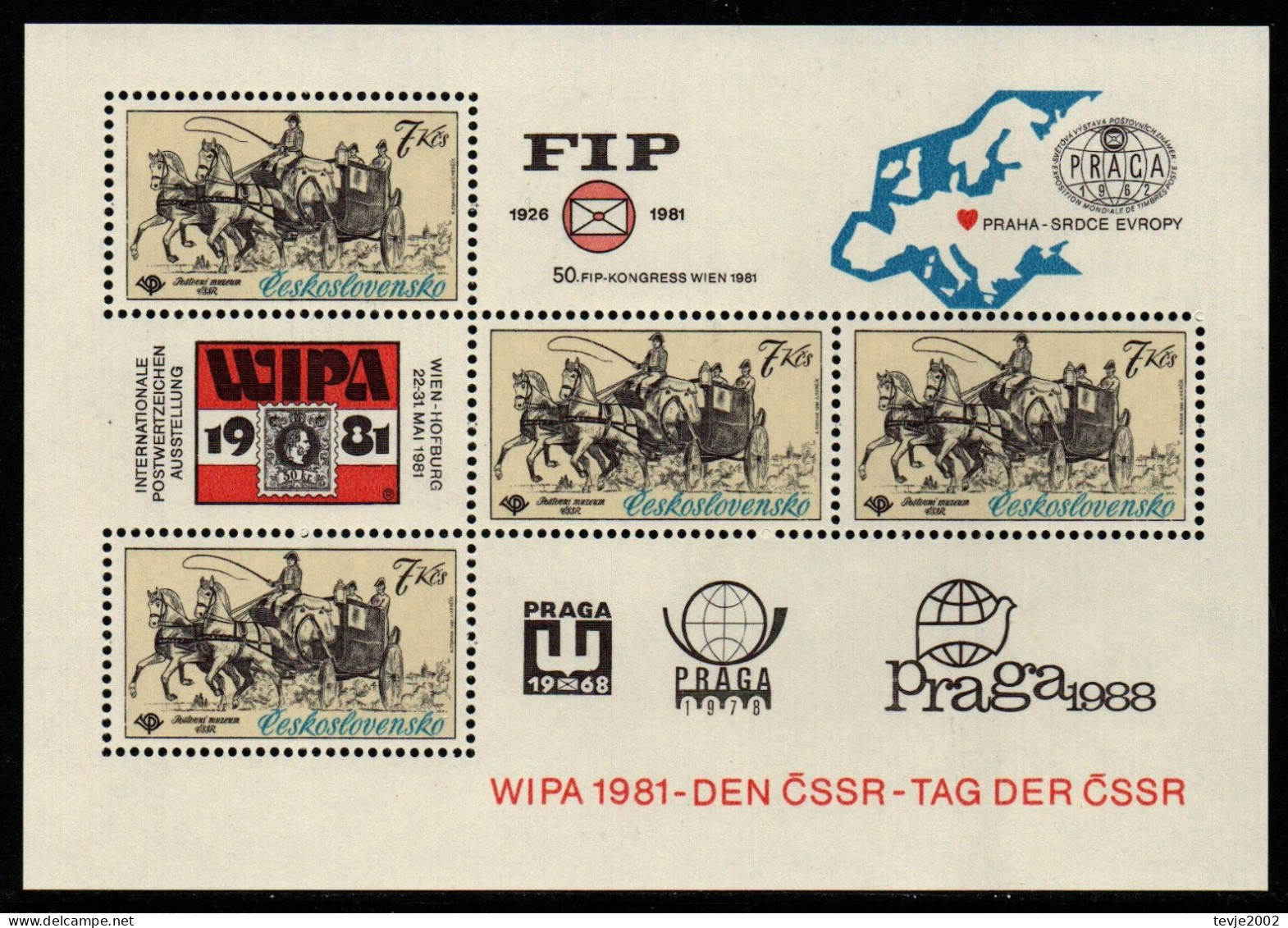 Tschechoslowakei 1981 - Mi.Nr. Block 44 - Postfrisch MNH - Blocks & Kleinbögen