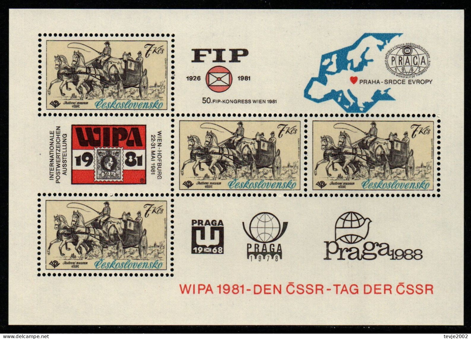 Tschechoslowakei 1981 - Mi.Nr. Block 44 - Postfrisch MNH - Blocs-feuillets