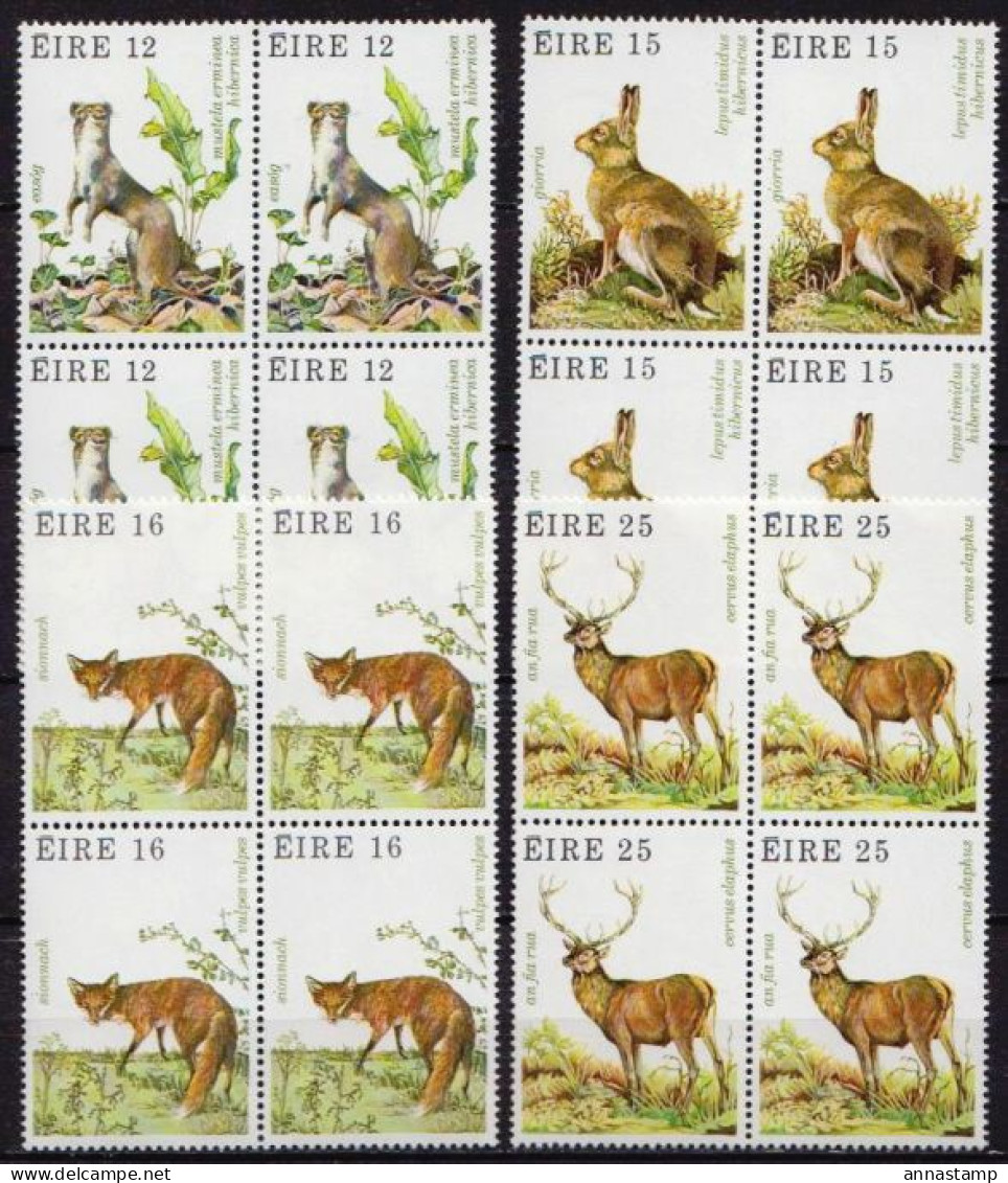 Ireland MNH Set In Blocks Of 4 Stamps - Wild