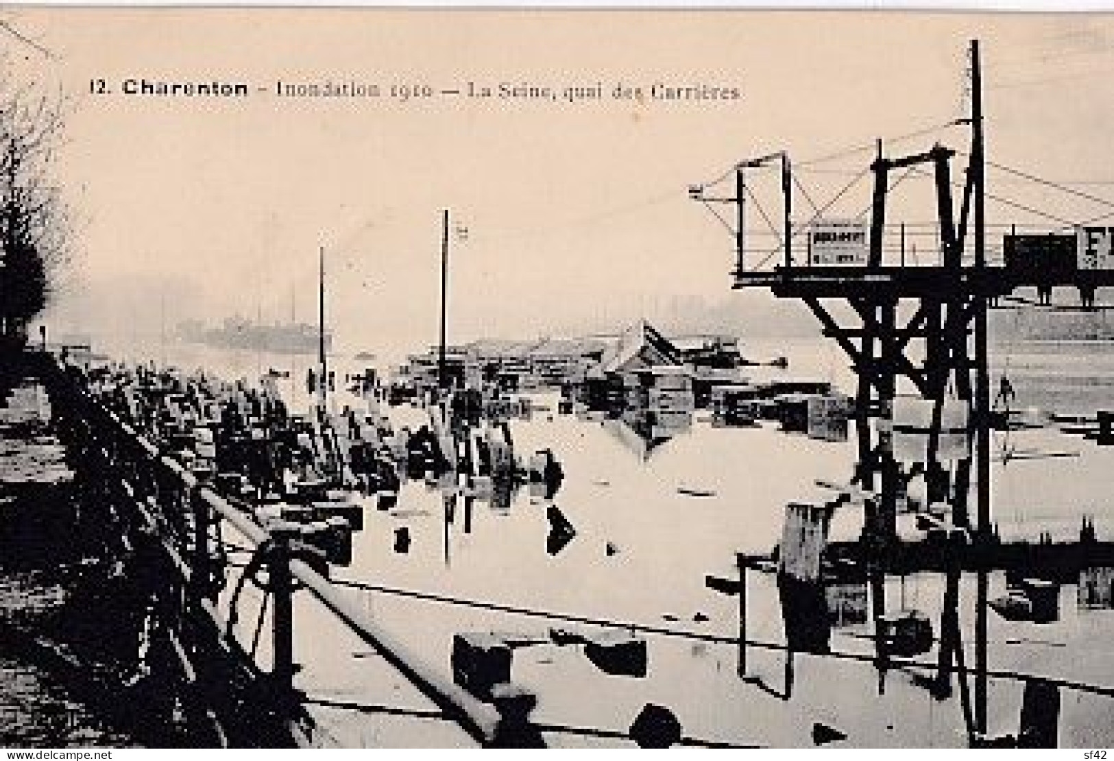 CHARENTON             Inondation 1910                      La Seine. Quai Des Carrières - Charenton Le Pont