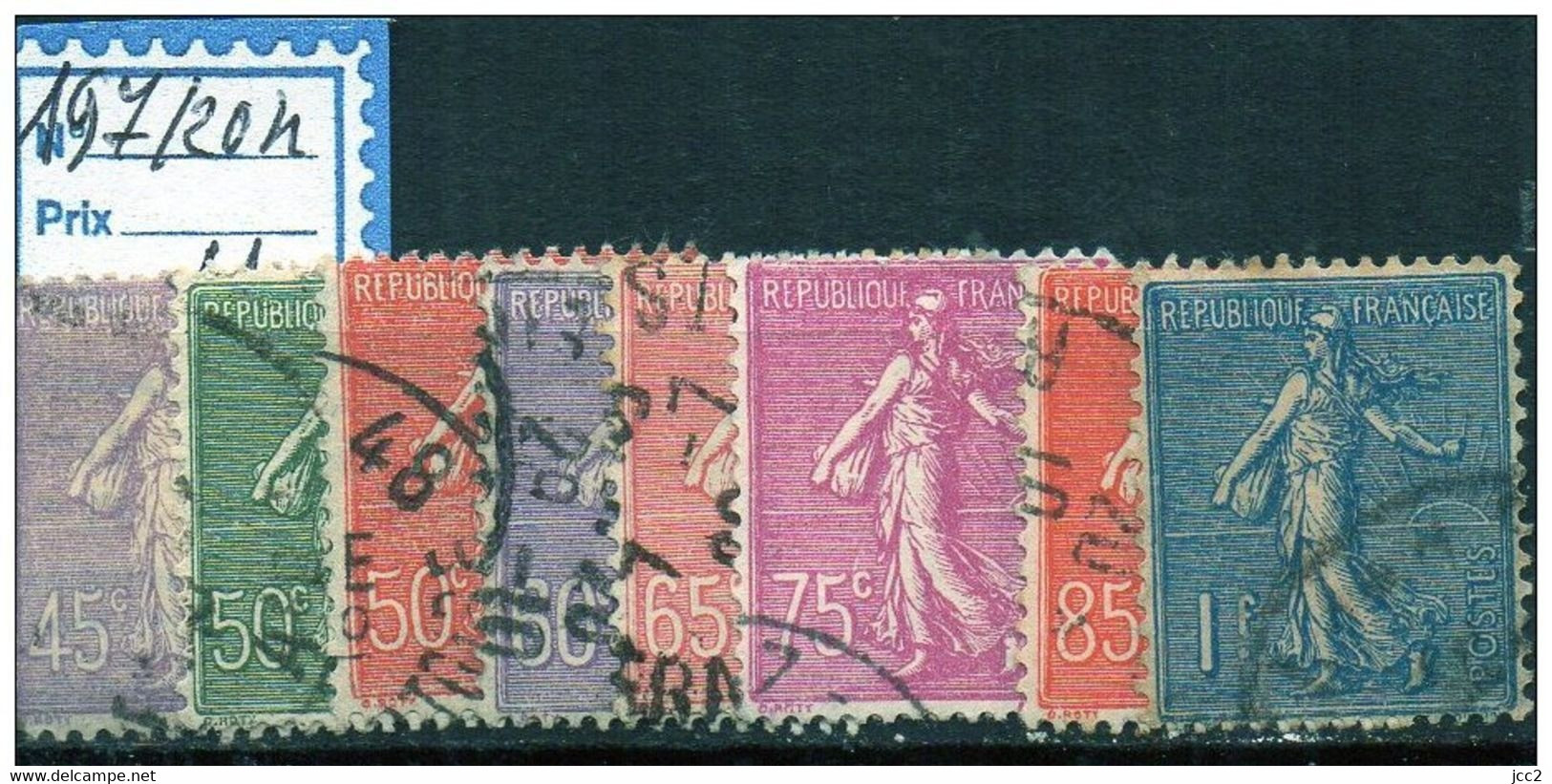 FRANCE OBLITÉRÉ - N° 197/205 - 1903-60 Semeuse A Righe