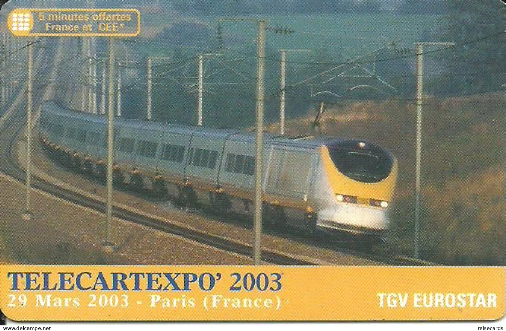 France: Prepaid Sepatél - TélécarteExpo Paris 2003, TGV Eurostar - Autres & Non Classés