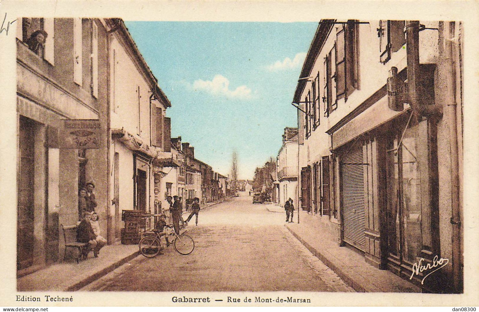 40 GABARRET RUE DE MONT DE MARSAN ANIMEE COLORISEE - Gabarret