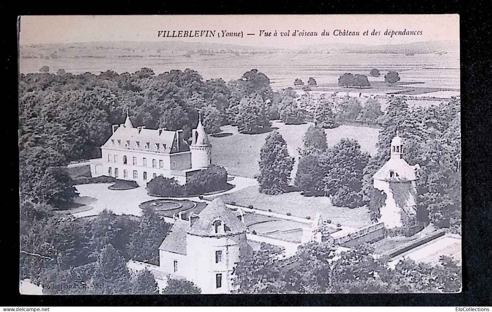 Cp, 89, Villeblevin, Vue à Vol D'oiseau Du Château Et Des Dépendances, écrite 1913 - Villeblevin