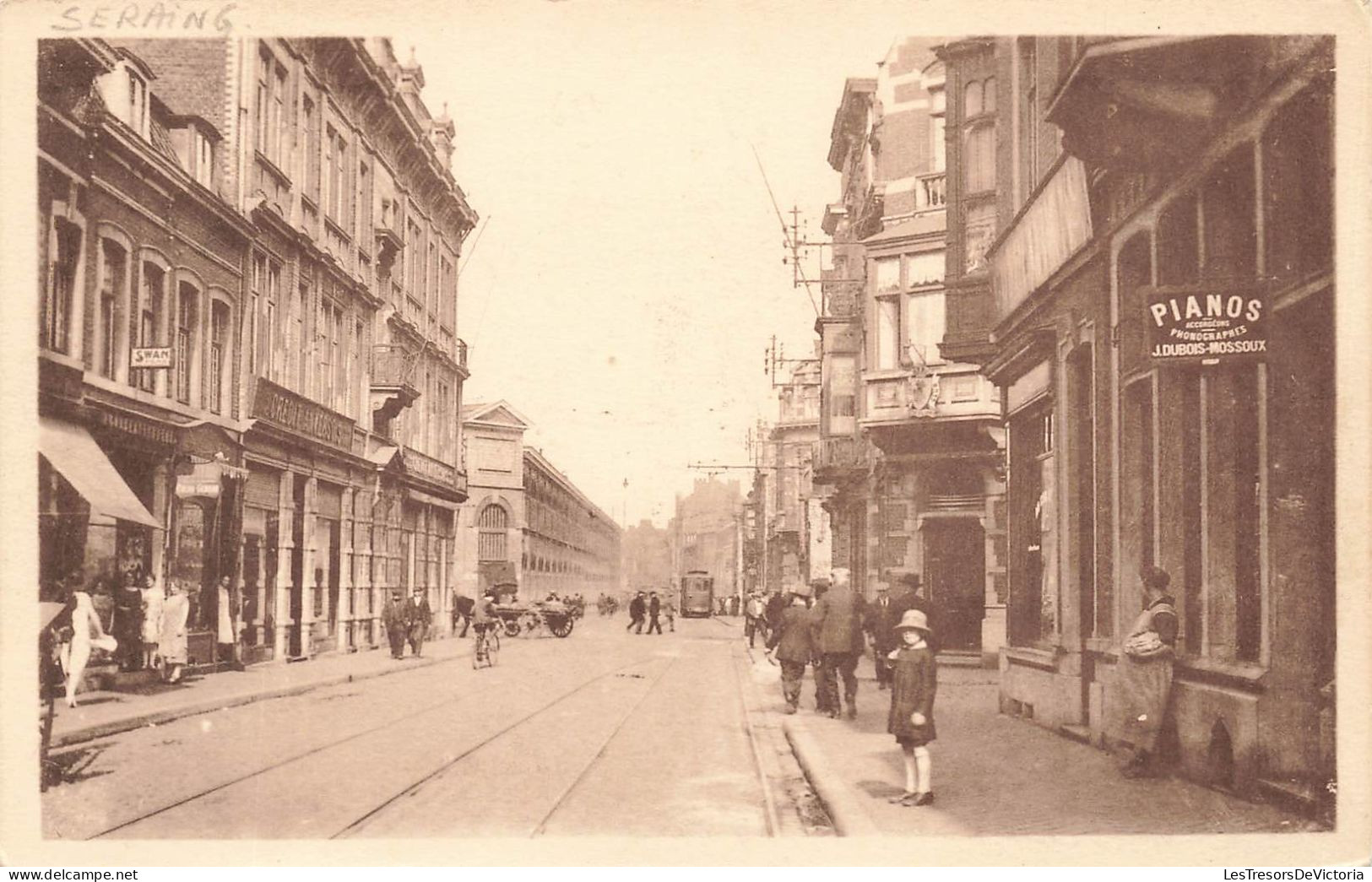 BELGIQUE - Seraing - Rue Ferrer Et Coin De La Banque - Animé - Carte Postale Ancienne - Seraing