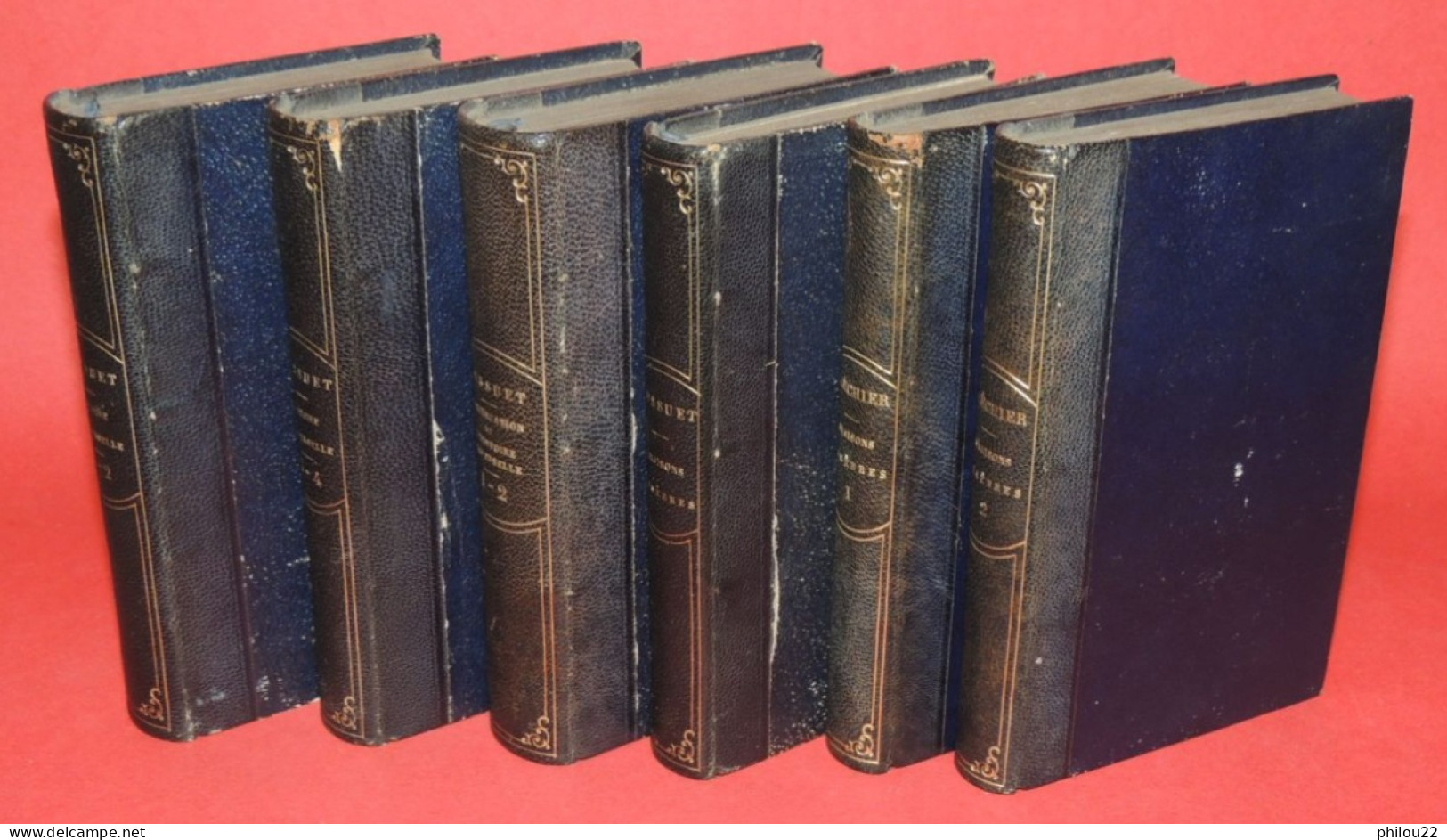 BOSSUET  Histoire Universelle + FLÉCHIER  Oraisons - 6 Vol. 19ème Bien Reliés - 1801-1900