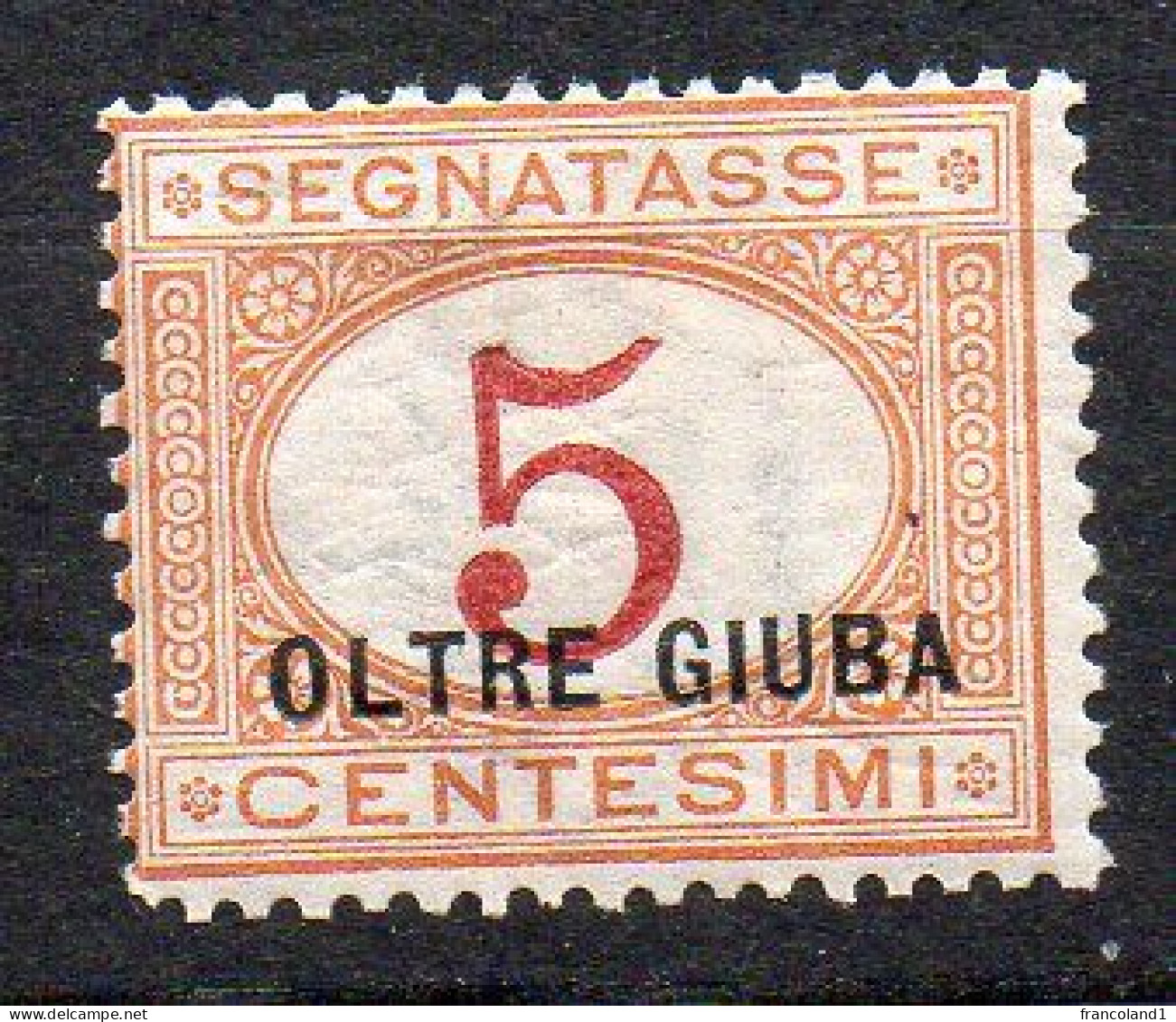 Oltre Giuba 1925  Segnatasse N. 1 Nuovo MLH* Sassone 45 Euro; - Oltre Giuba