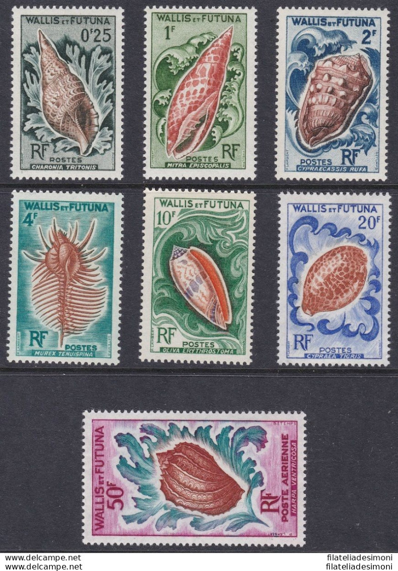 1962-63 WALLIS AND FUTUNA - Conchiglie, Yvert  N° 162/167 + PA 18  7 Valori  MN - Autres & Non Classés