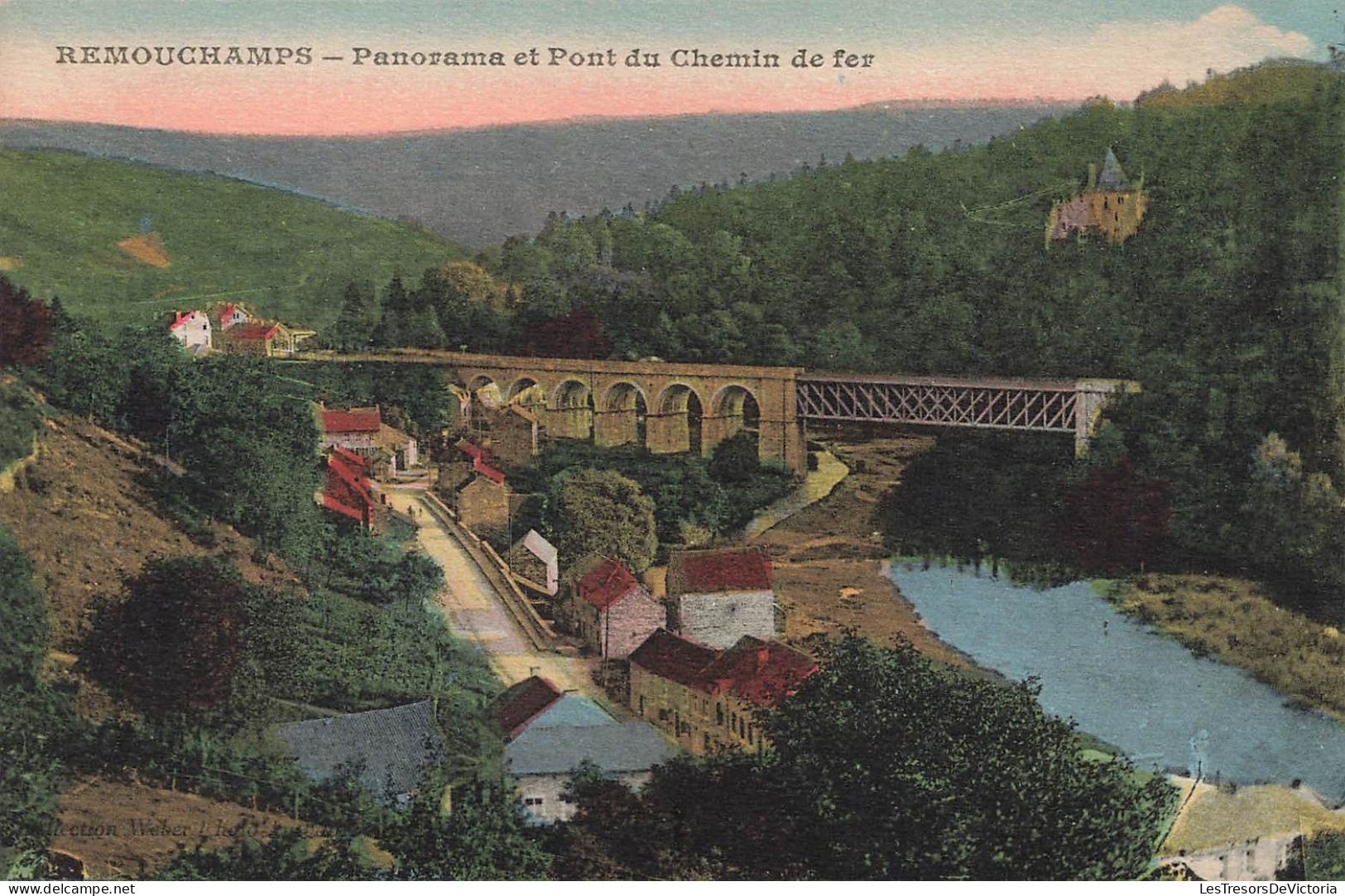 BELGIQUE - Remouchamps - Panorama De La Ville Et Pont Du Chemin De Fer - Colorisé - Carte Postale Ancienne - Aywaille