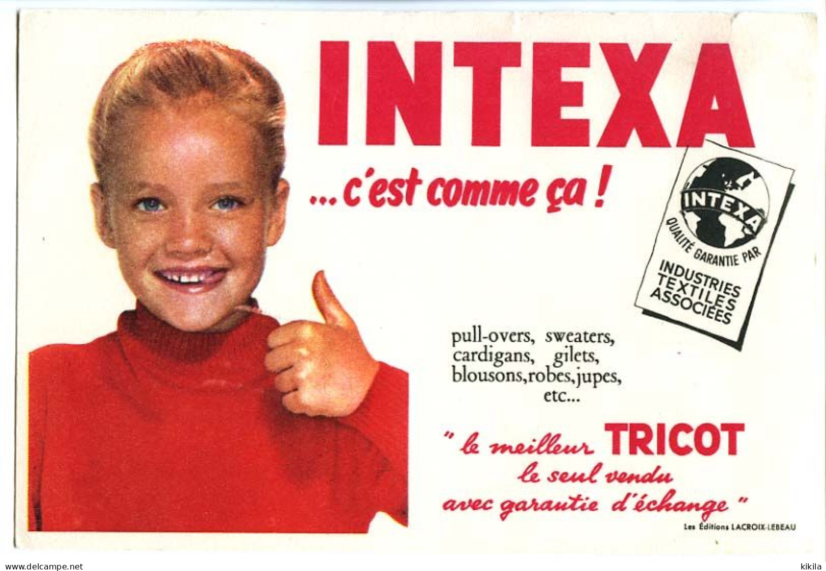 Buvard  20.7 X 13.8 INTEXA  Le Meilleur Tricot - Textile & Clothing