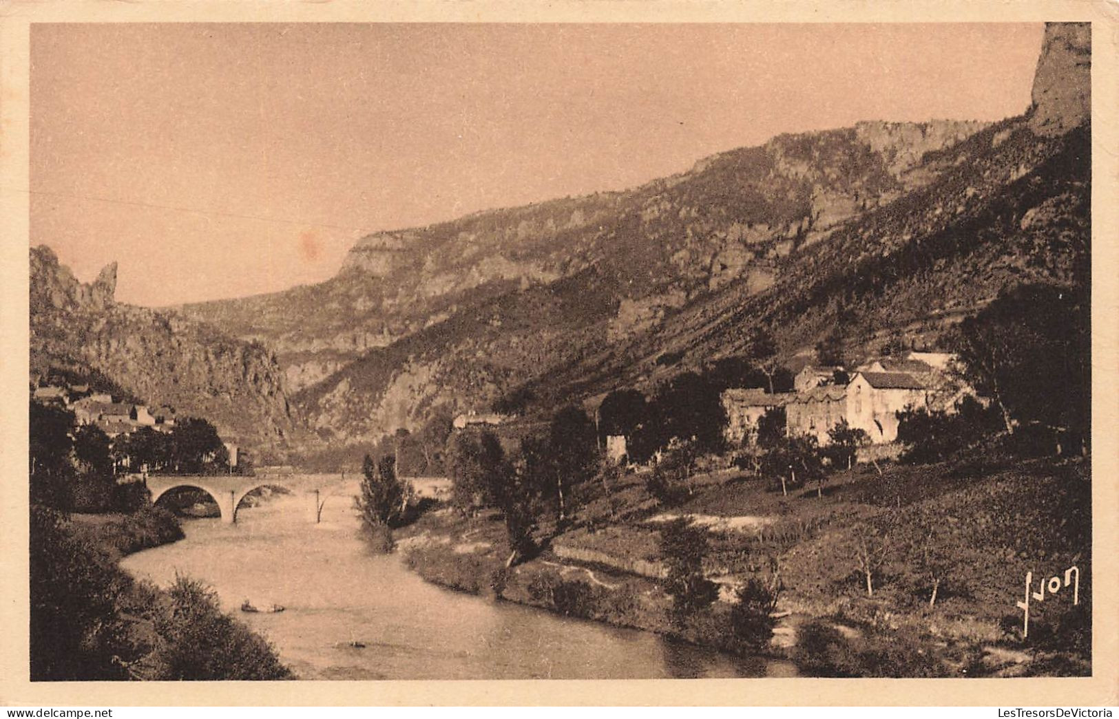 FRANCE - Gorges Du Tarn - Les Vignes - Pont - Vue Générale - Carte Postale Ancienne - Gorges Du Tarn