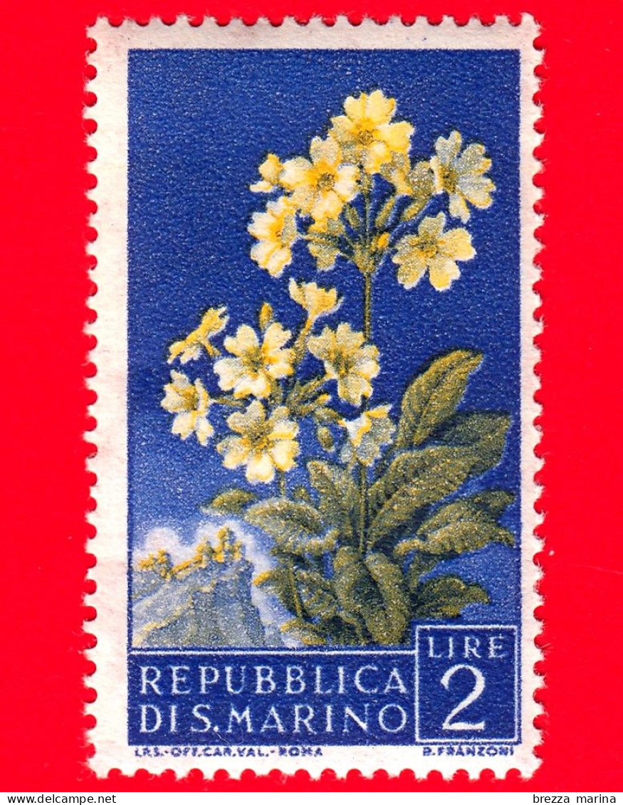 Nuovo - MNH - SAN MARINO - 1957 - Fiori - 2ª Emissione - Primule - 2 - Nuevos