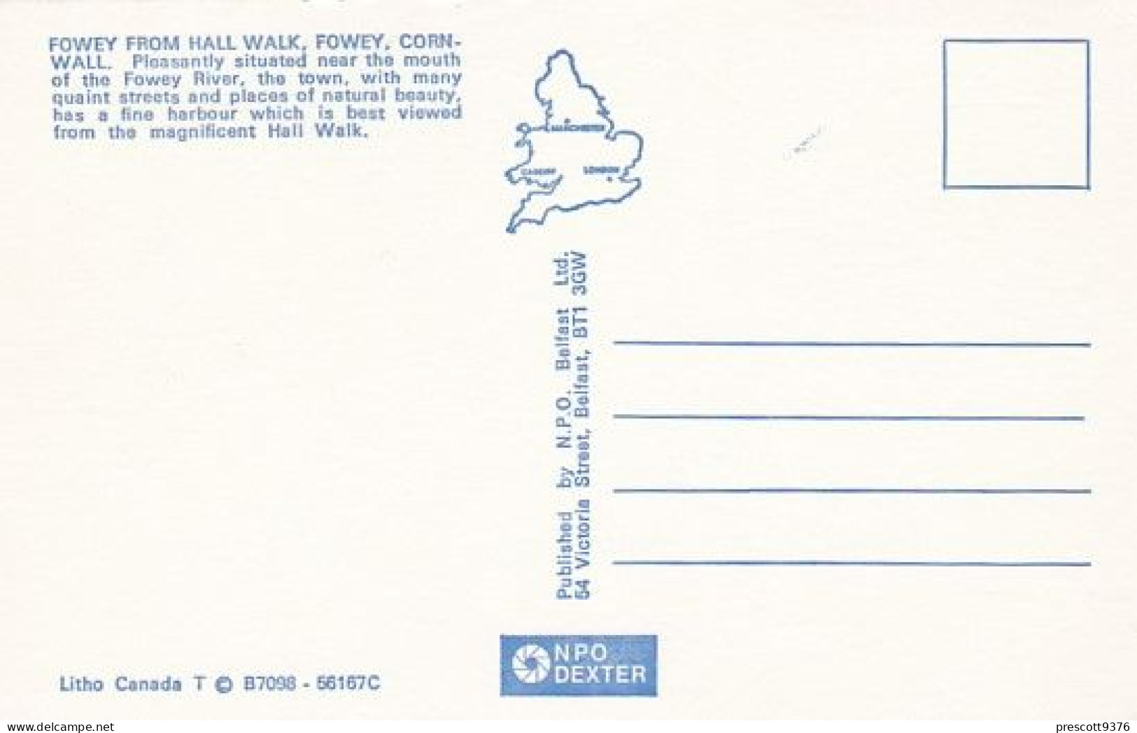 Fowey From Hall Walk - Cornwall - Unused Postcard - Cor2 - St Michael's Mount