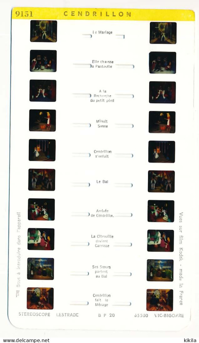 Vues Stéréoscopiques LESTRADE N° 9151 (diapositives Kodachrome) CENDRILLON - Diapositives