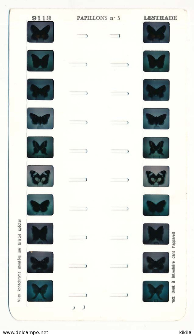 Vues Stéréoscopiques LESTRADE N° 9113 (diapositives Kodachrome) PAPILLONS N° 3 - Diapositives (slides)