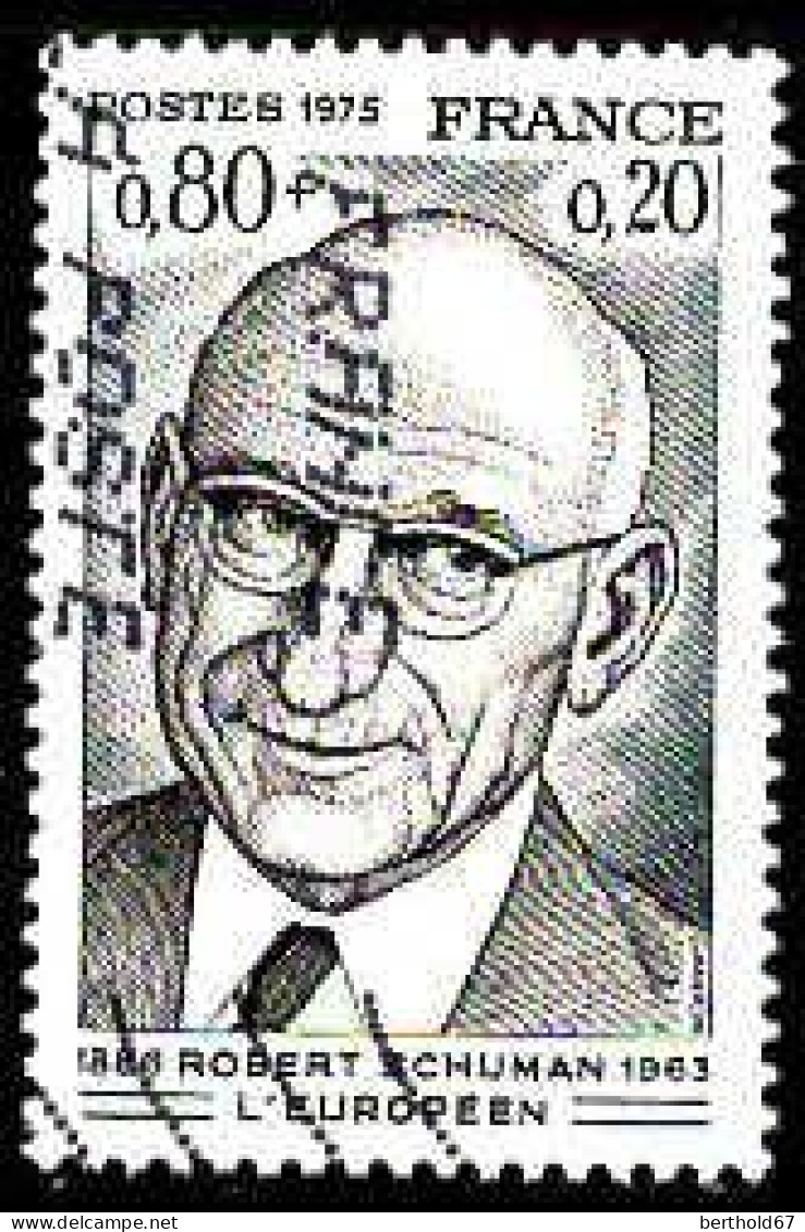 France Poste Obl Yv:1826 Mi:1918 Robert Schuman Politicien (Obl.mécanique) - Usados