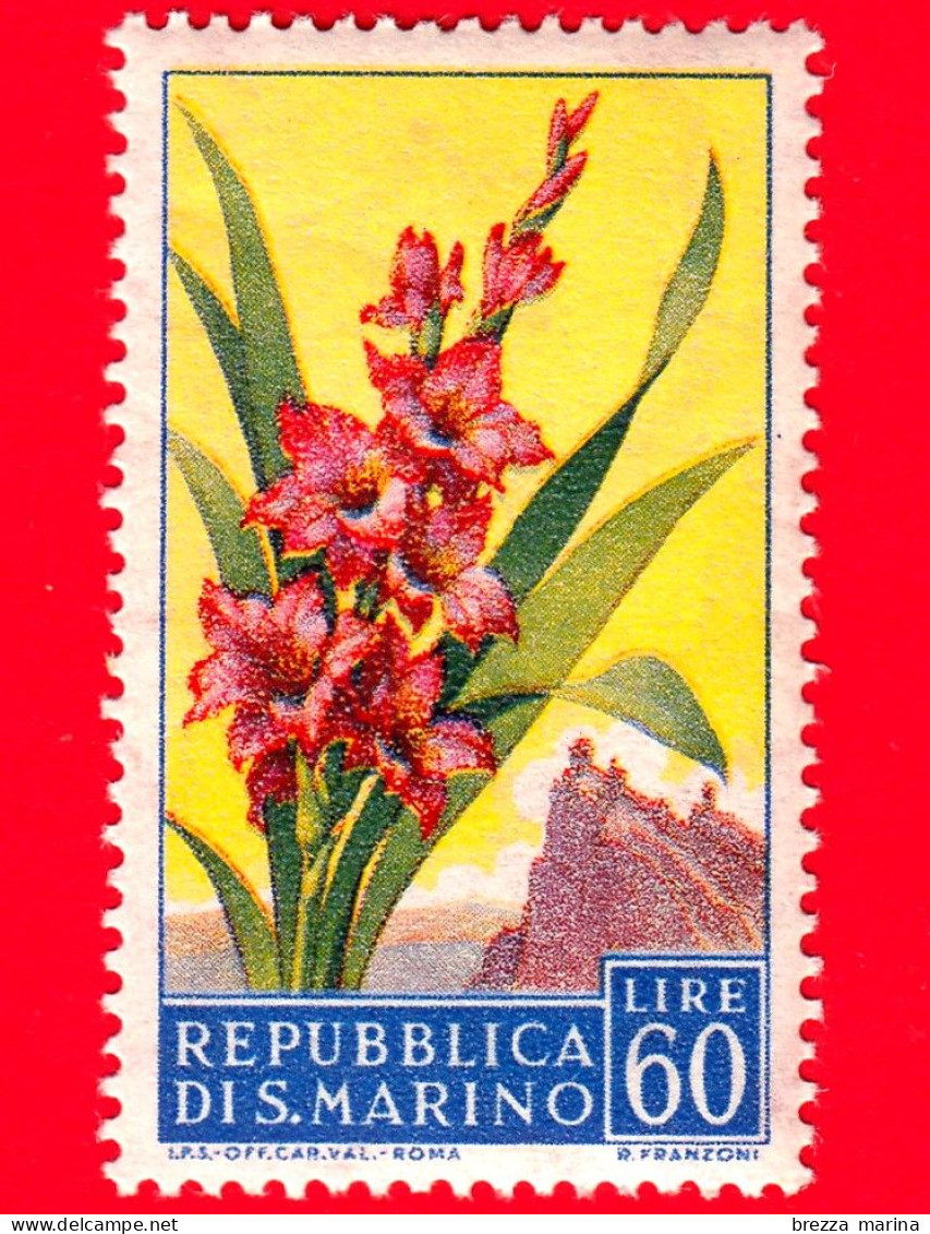 Nuovo - MNH - SAN MARINO - 1957 - Fiori - 2ª Emissione - Gladioli - 60 - Ongebruikt