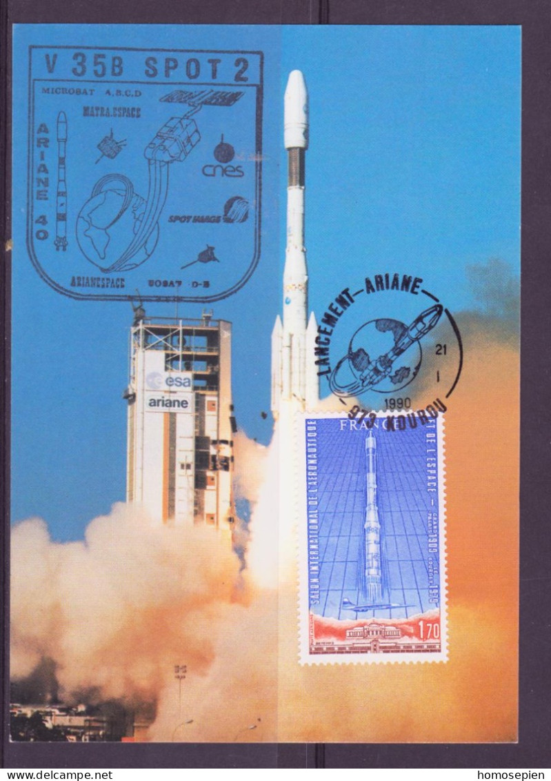 Espace 1990 01 21 - SEP - Ariane V35 - Carte - Europe