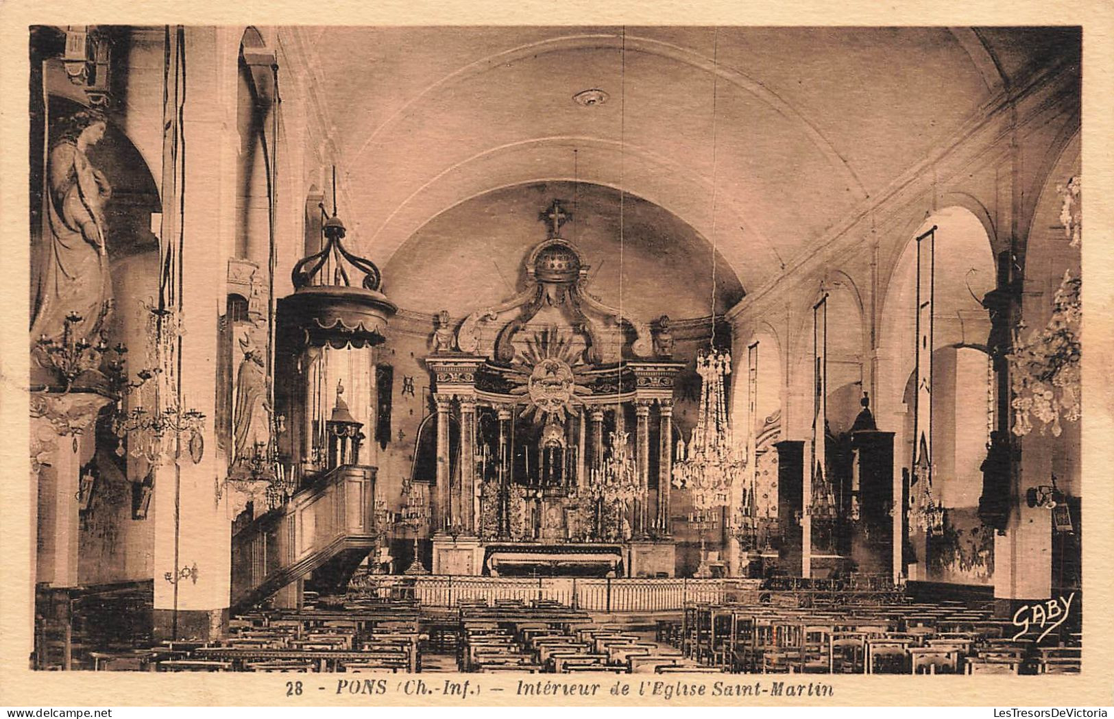 FRANCE - Pons - Intérieur De L'église Saint Martin - Carte Postale Ancienne - Pons