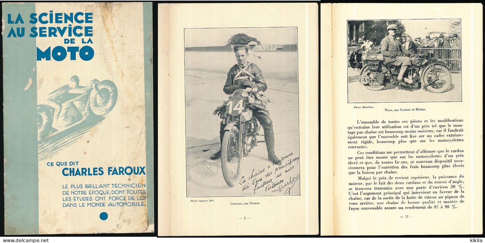 Revue LA SCIENCE AU SERVICE DE LA MOTO Ce Que Dit Charles Faroux Livret De 14 Pages Chaînes Ou Cardans - Motorfietsen