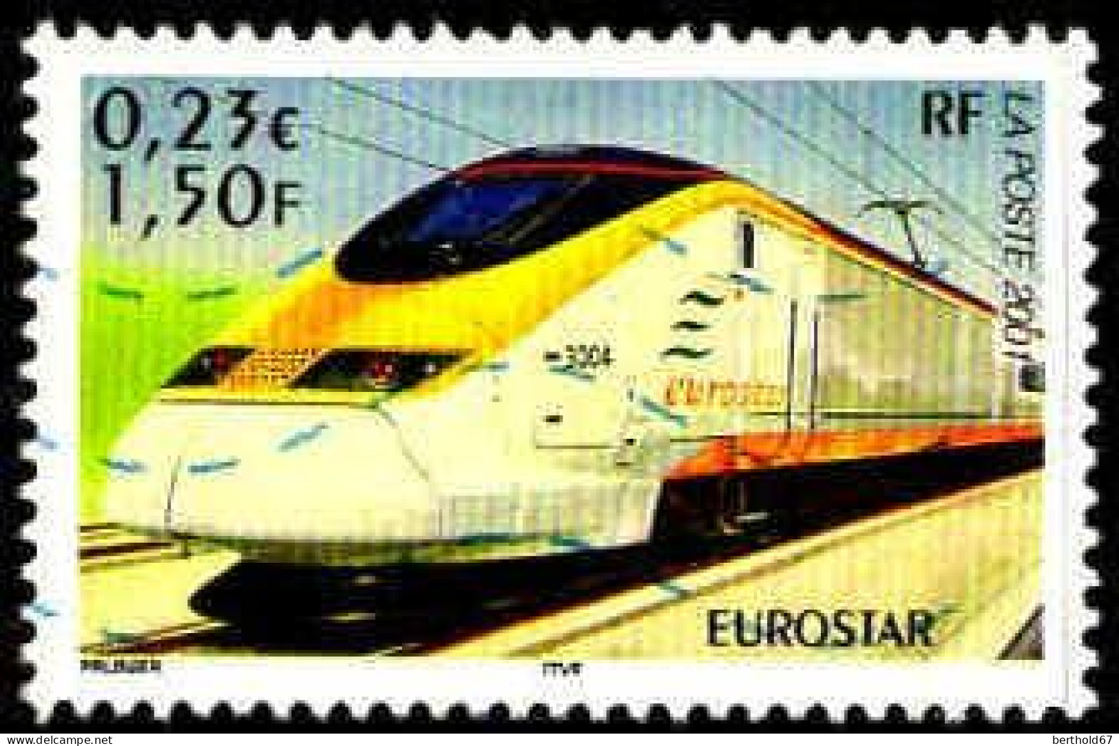 France Poste Obl Yv:3405 Mi:3545 Eurostar (Lign.Ondulées) - Oblitérés