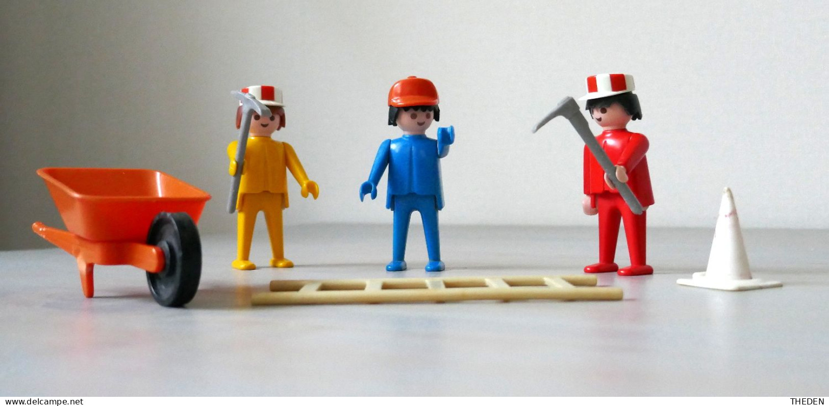 Playmobil System Klicky Chantier Lot Ouvriers Bâtiment Outils échelle Brouette - Playmobil