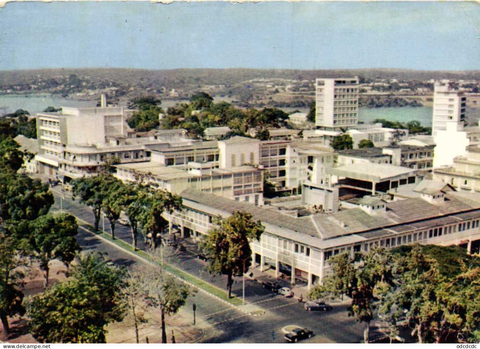 CPSM Grand Format République De La Cote D' Ivoire ABIDJAN  Vue Sur Le Bd Antonetti Colorisée  RV - Côte-d'Ivoire