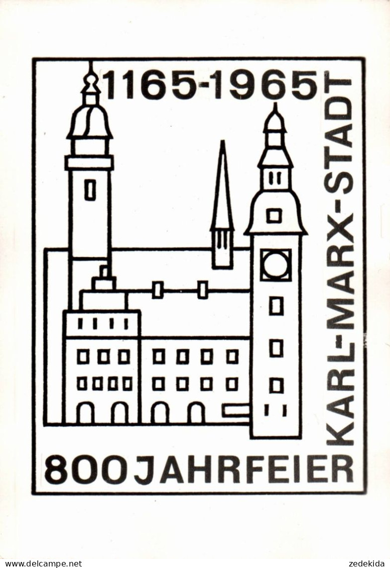 H1256 - 2x Karl Marx Stadt - 800 Jahrfeier - Bildkarte Wellig !!! - Chemnitz (Karl-Marx-Stadt 1953-1990)